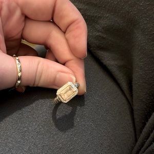 David Yurman Morganite, silver, and rose gold ring. Perfect condition.